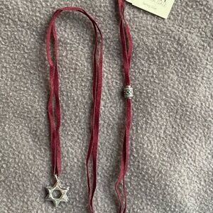 Elegant Silver and Red Star Necklace